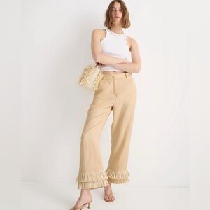 J. Crew Ingrid Fringe Trim Linen Blend Pant Size 2 NWT
